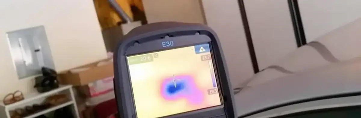 mold inspection using thermal imaging technology to detect moisture and hidden mold in a home in Erie, PA